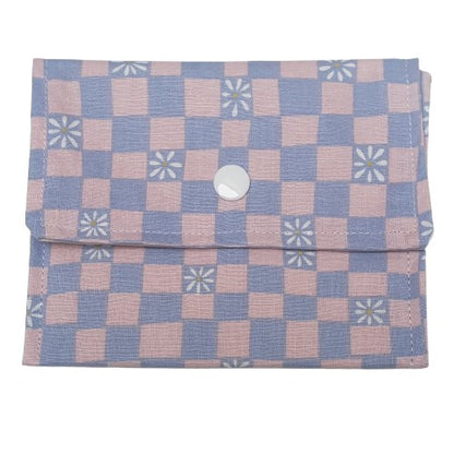 Pochette à savon solide - Damier rose et mauve