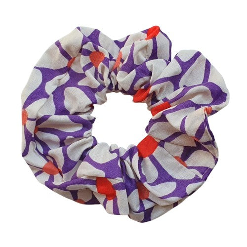 Chouchou - Design 70s Grandes fleurs rouge et violet