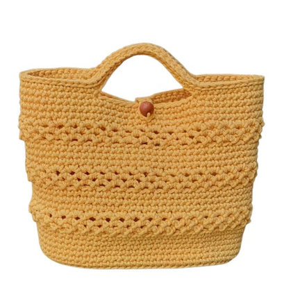 Petit sac au crochet jaune - Fait-main