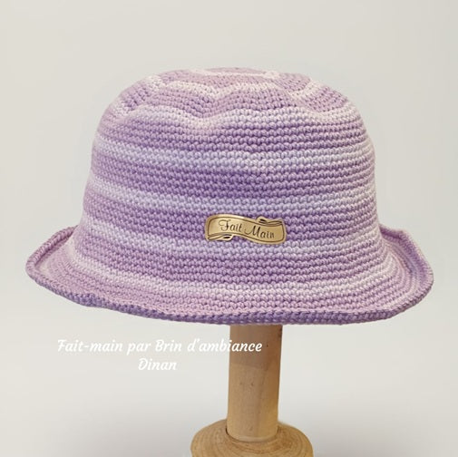 Chapeau au crochet 6 mois - Lilas et mauve