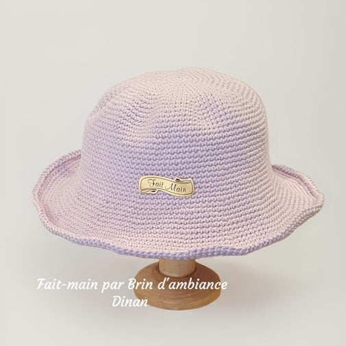 Chapeau au crochet 3 mois - Lilas