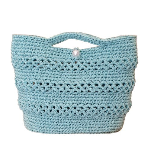 Petit sac au crochet bleu clair
