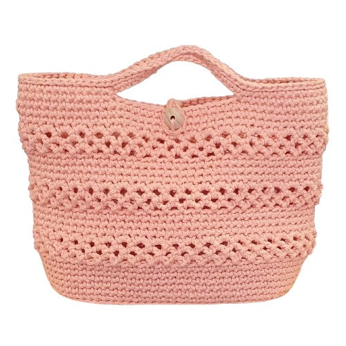Petit sac au crochet rose