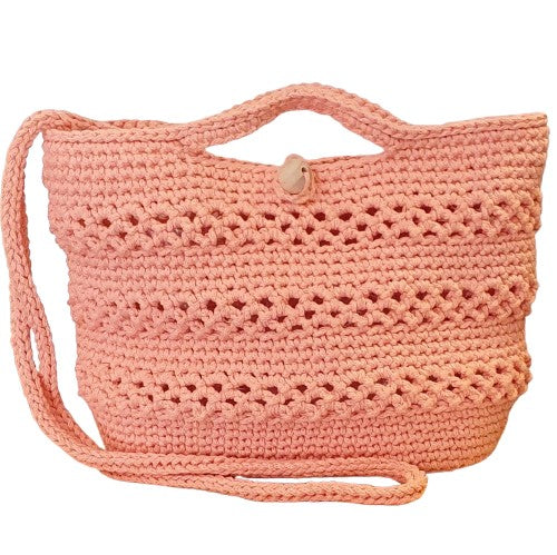 Petit sac au crochet rose