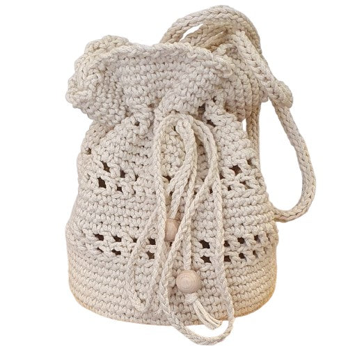Sac bourse au crochet écru - Fait-main