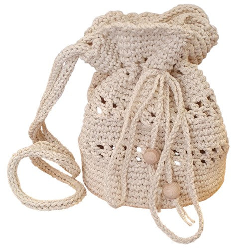 Sac bourse au crochet écru - Fait-main