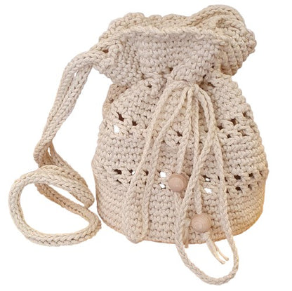 Sac bourse au crochet écru - Fait-main