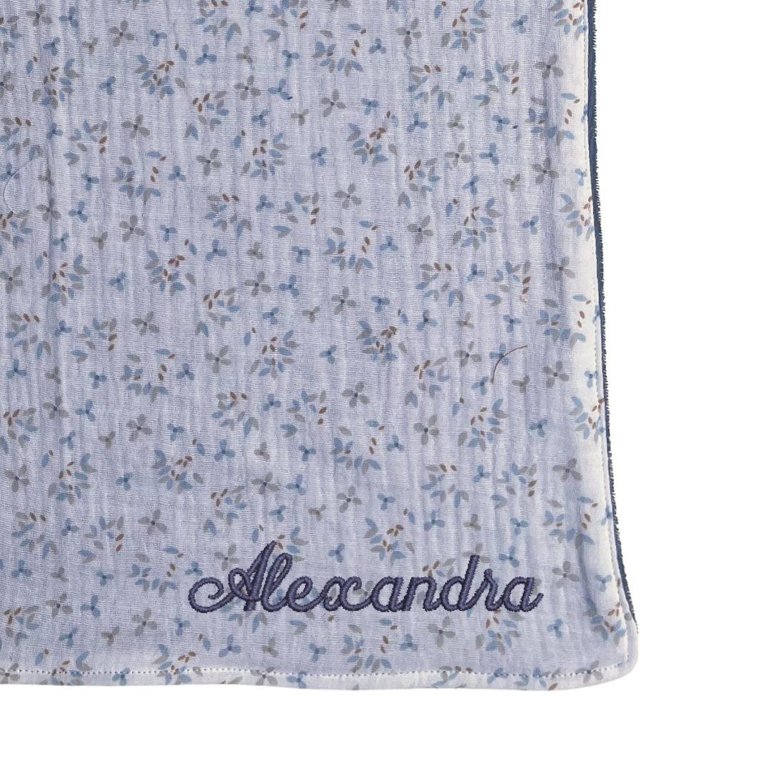 Serviette élastique - petites fleurs bleues