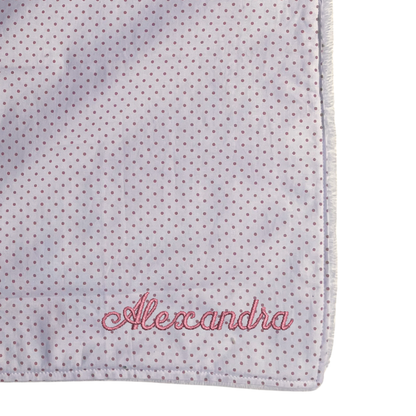 Serviette élastique - blanc à pois roses