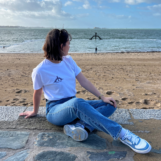 TEE-SHIRT BLANC BRODÉ - PLONGEOIR SAINT-MALO