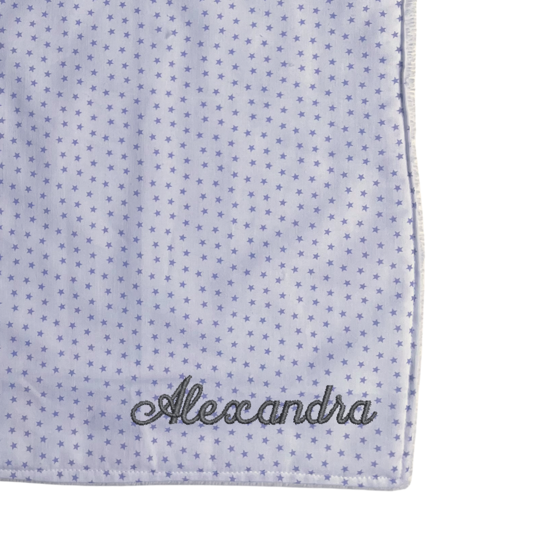Serviette élastique - blanc à étoiles mauves