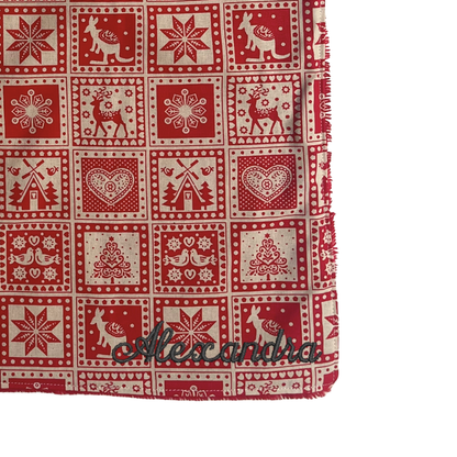 Serviette élastique - Carreaux de Noël