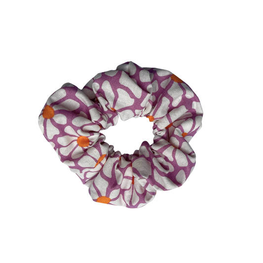 Chouchou - Design 70s Grandes fleurs orange et mauve