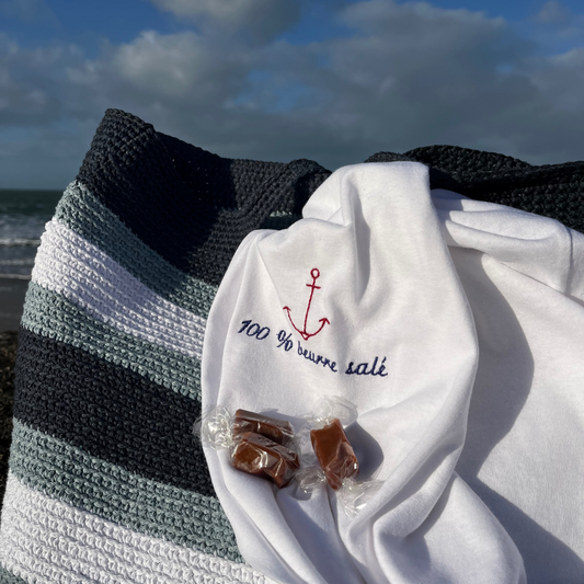 TEE-SHIRT BLANC BRODÉ - 100% BEURRE SALÉ