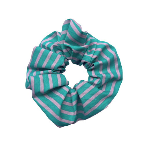 Chouchou - rayures turquoise et rose