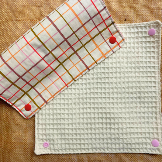 Essuie-tout lavable - 5 feuilles - À carreaux