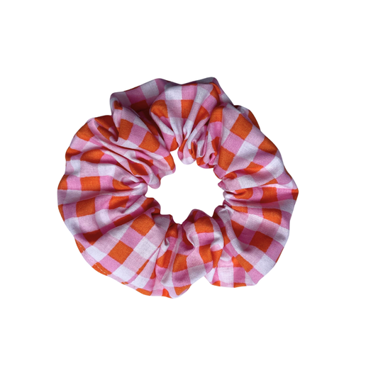Chouchou - Carreaux orange, rose et blanc