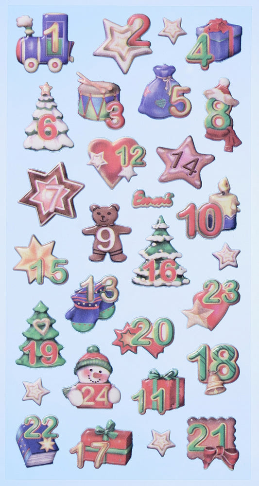 Stickers Softy Chiffres pour calendrier de l'Avent