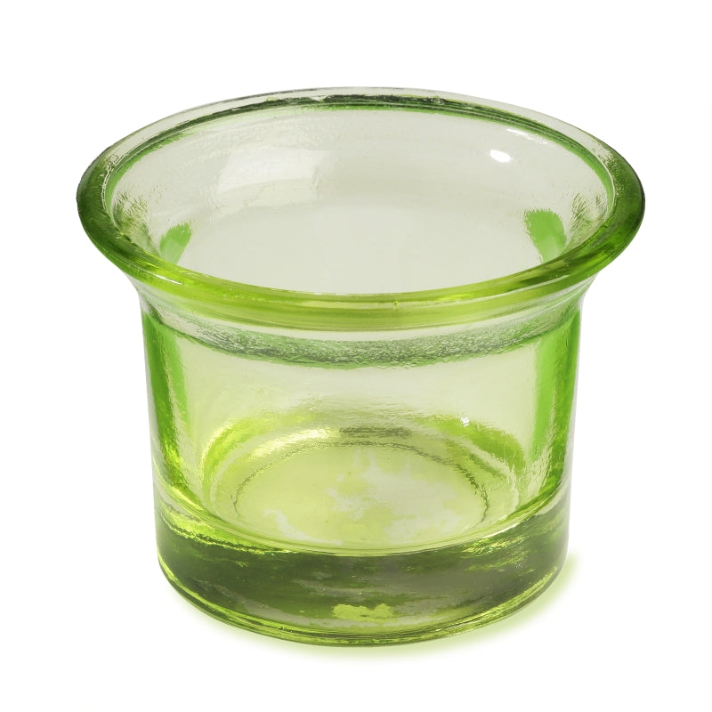 Photophore en verre coloré vert