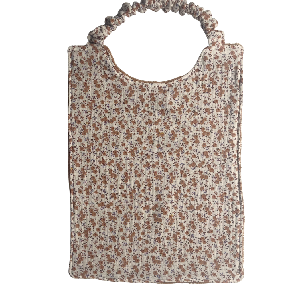 Serviette élastique - petites fleurs marrons