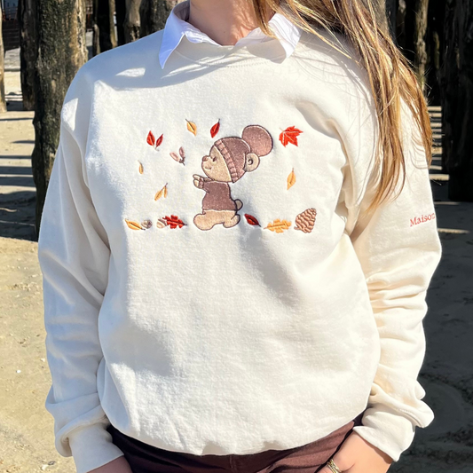 CREWNECK ÉCRU - OURSON D'AUTOMNE