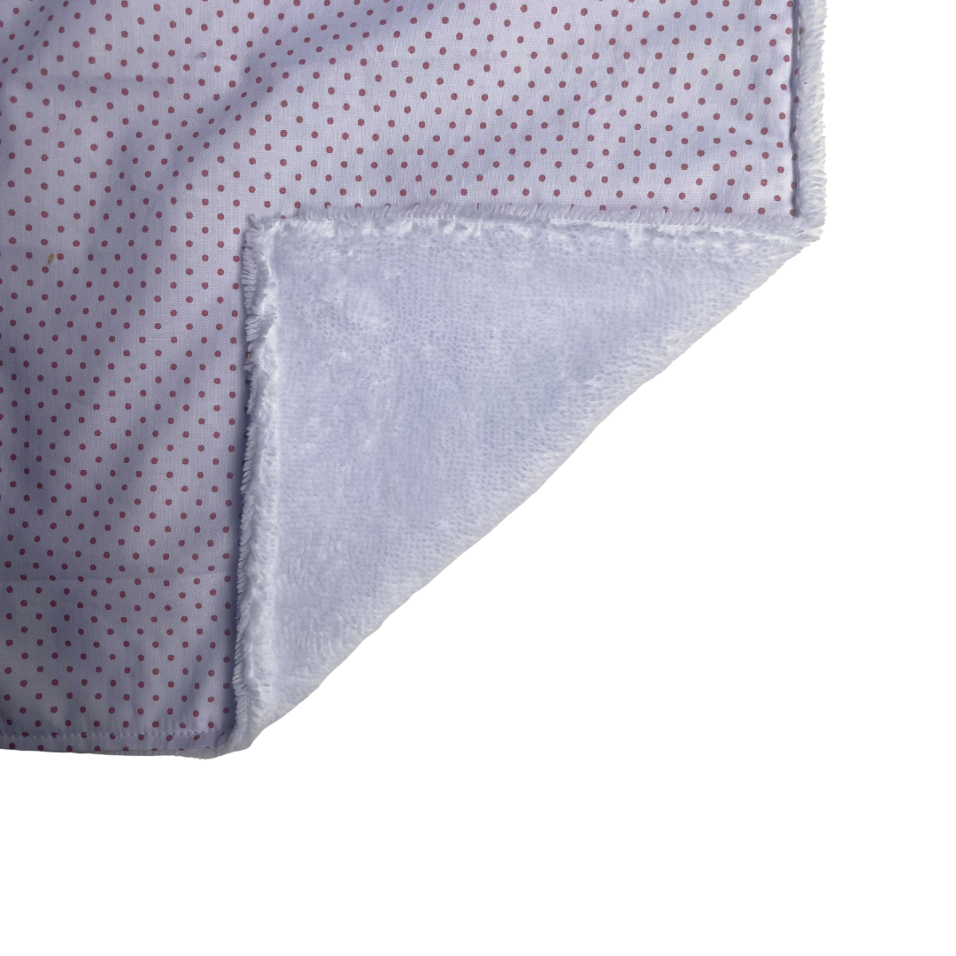 Serviette élastique - blanc à pois roses