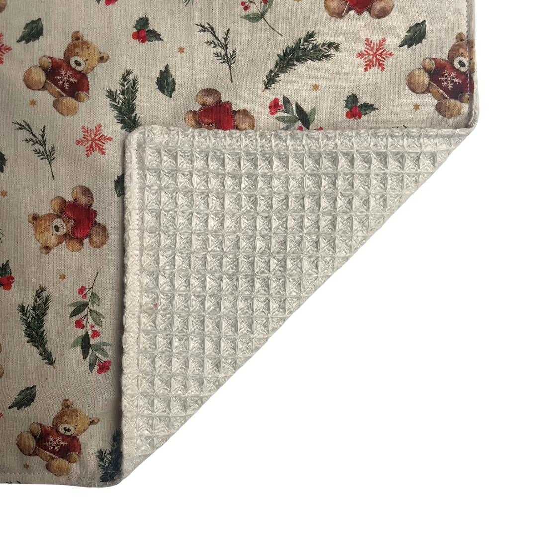 Serviette élastique - Oursons de Noël