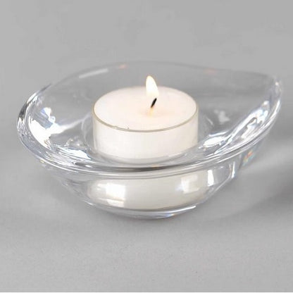 Bougeoir en verre pour bougie chauffe-plat