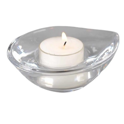 Bougeoir en verre pour bougie chauffe-plat