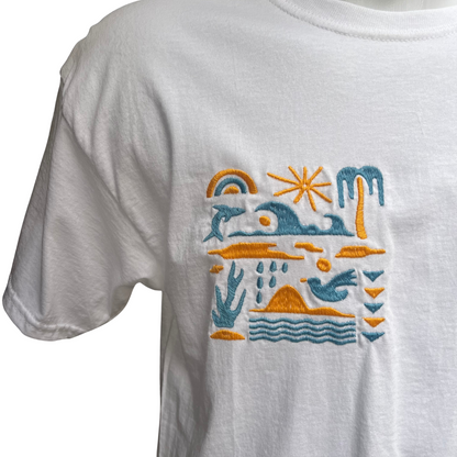 TEE-SHIRT BLANC BRODÉ - SUMMER VIBES