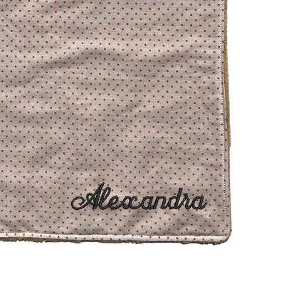 Serviette élastique - blanche à poids dorés