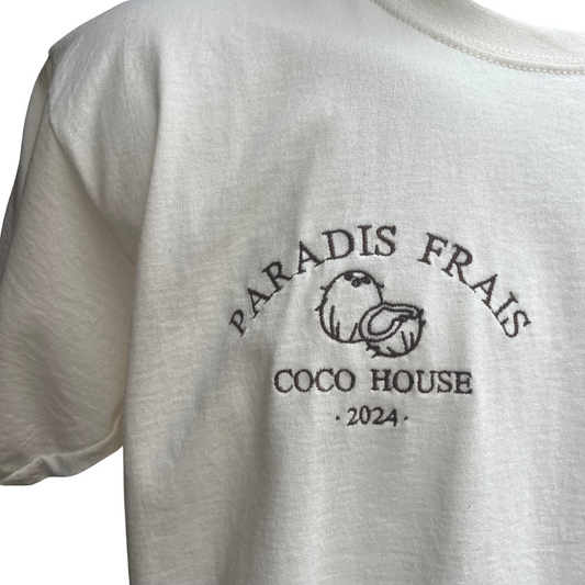 TEE-SHIRT ÉCRU BRODÉ - PARADIS FRAIS