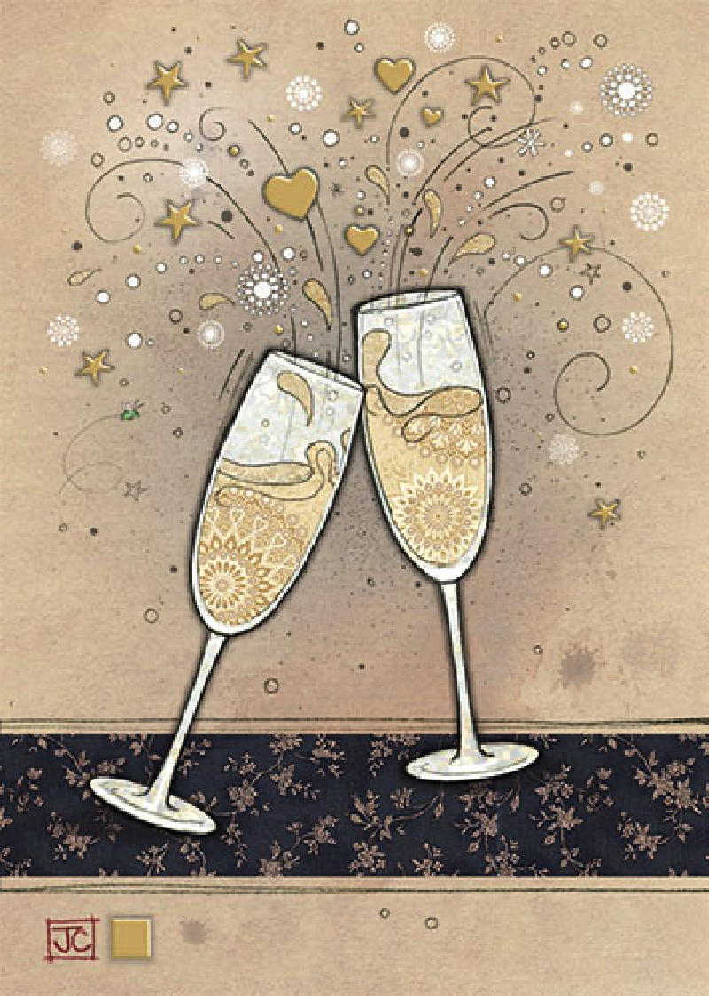 Carte double FLUTES A CHAMPAGNE