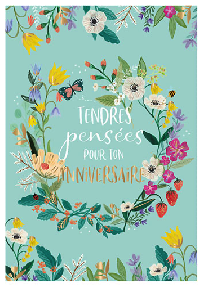 Carte anniversaire FLEURS