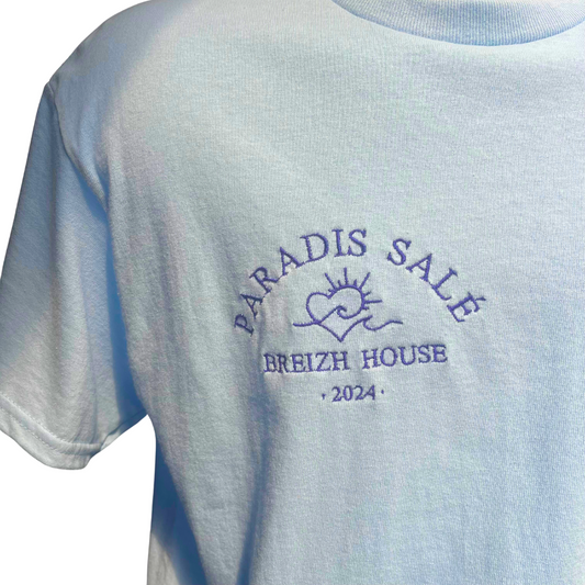 TEE-SHIRT BLEU BRODÉ - PARADIS SALÉ