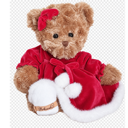 Oursonne en peluche en robe rouge - Amazing Louise