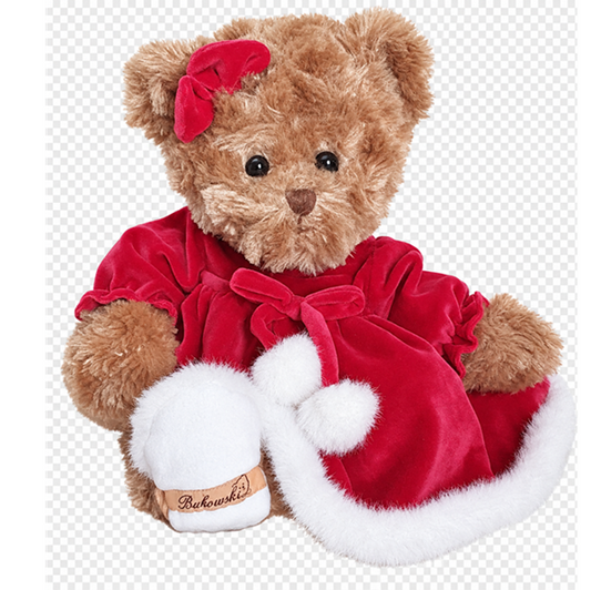 Oursonne en peluche en robe rouge - Amazing Louise