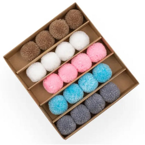 Pompons - Boite de 20 pompons pastels