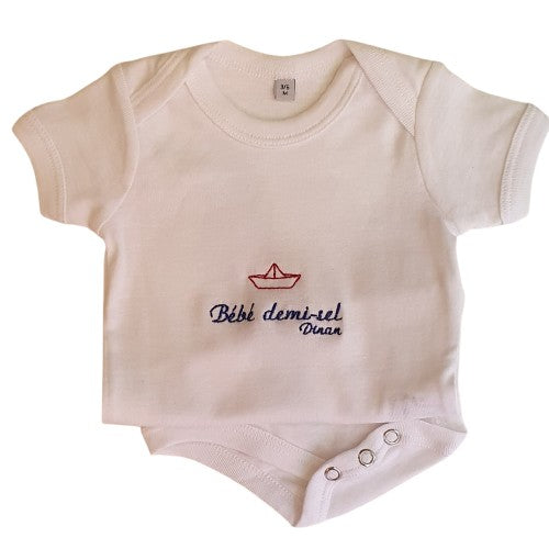 Body brodé - Bébé demi-sel Dinan - Petit voilier