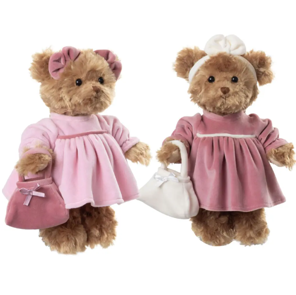 Oursonne en peluche marron Ellen avec petit sac