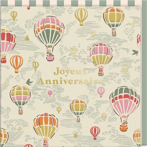 Carte double Montgolfières "Joyeux anniversaire"