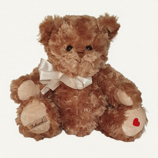 Ours en peluche LUDWIG - Ruban écru et cœur rouge
