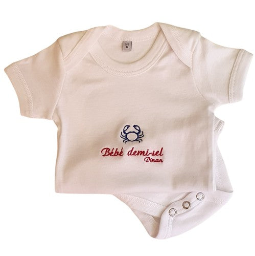 Body brodé - Bébé demi-sel Dinan - Crabe