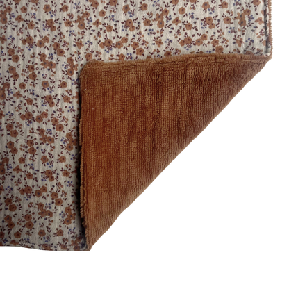 Serviette élastique - petites fleurs marrons