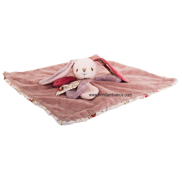 Doudou plat lapin rose Bibi