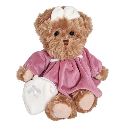 Oursonne en peluche marron Ellen avec petit sac
