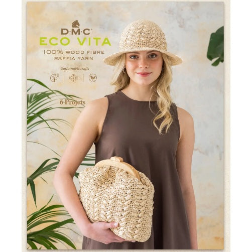 DMC ECO VITA - 100% WOOD FIBRE RAFFIA - 6 PROJETS