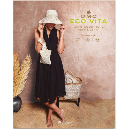 DMC ECO VITA - 100% WOOD FIBRE RAFFIA - 18 PROJETS