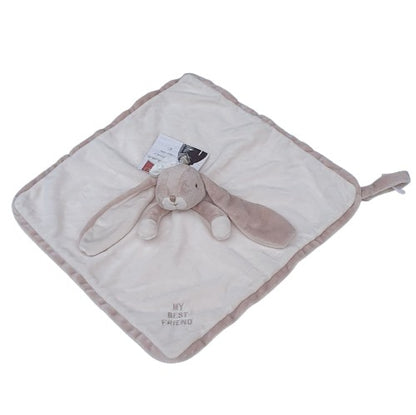 Doudou plat lapin écru - Lena Baby Rug brodé MY BEST FRIEND