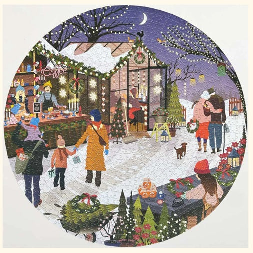 Puzzle rond Marché de Noël - Vissevasse - 1000 pièces